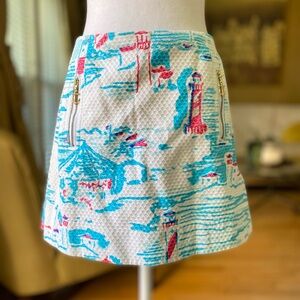 Lilly Pulitzer Tate mini Skirt featuring the "Watch Out" print nautical sz 4